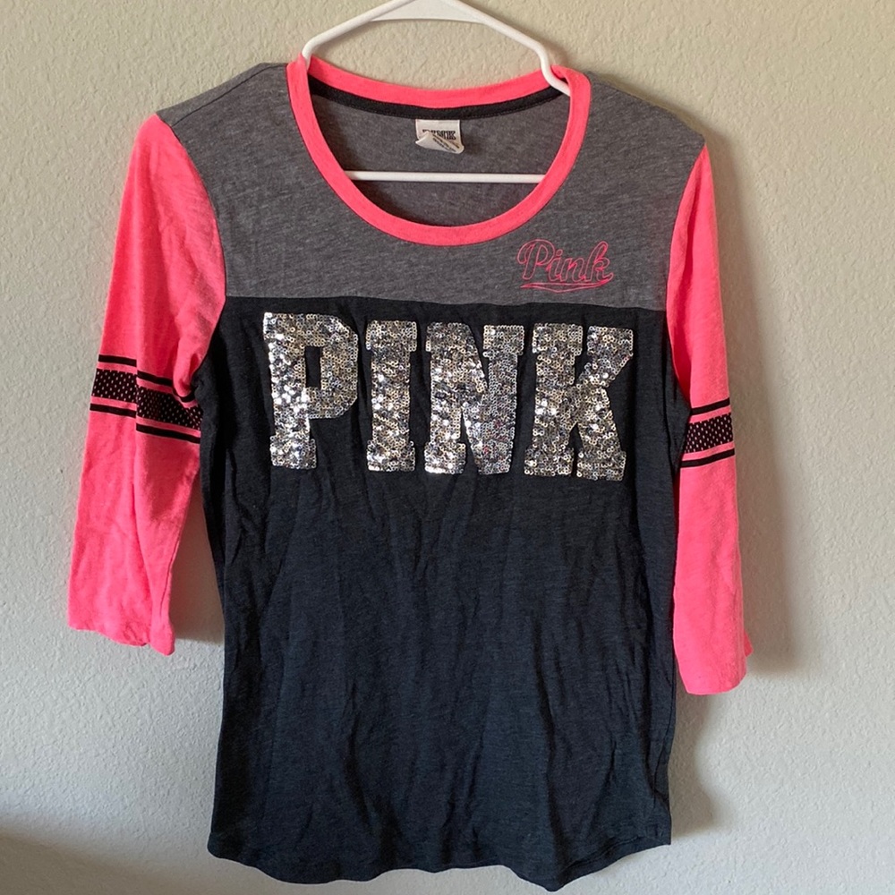 Womens Victorias Secret Pink Half Sleeved Shirt